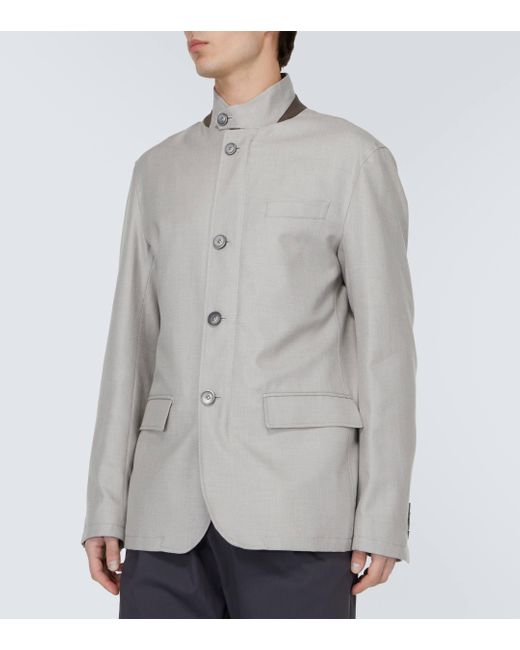 Manteau en coton, cachemire et soie Herno pour homme en coloris Gray