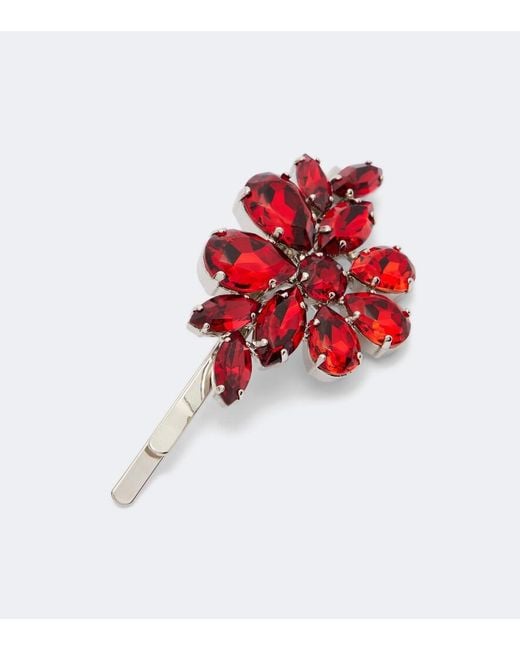 Simone Rocha Red Crystal-Embellished Hair Clip
