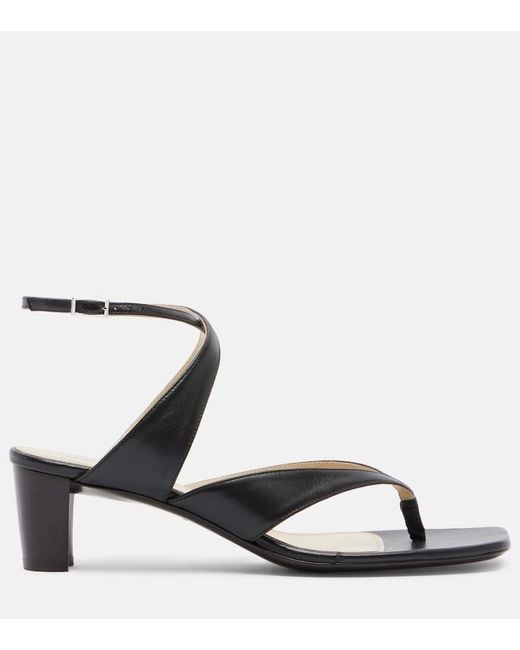 Lemaire Metallic Leather Slingback Thong Sandals
