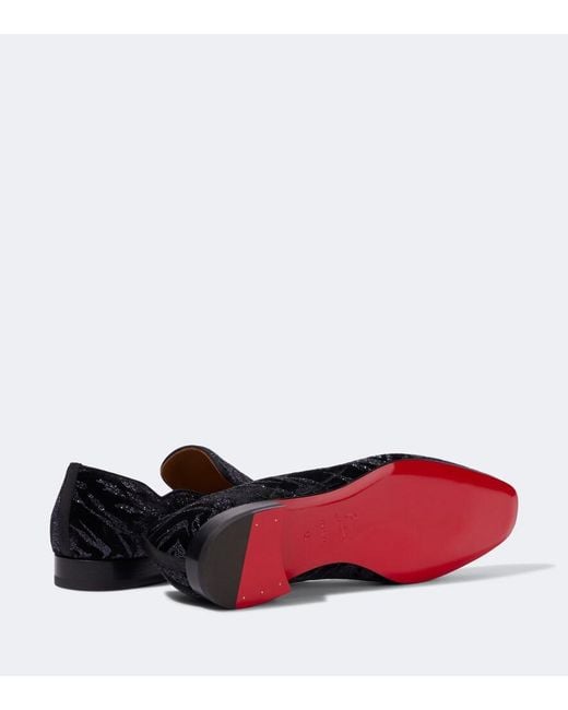 Christian Louboutin Black Dandy Chick Velvet Loafer for men