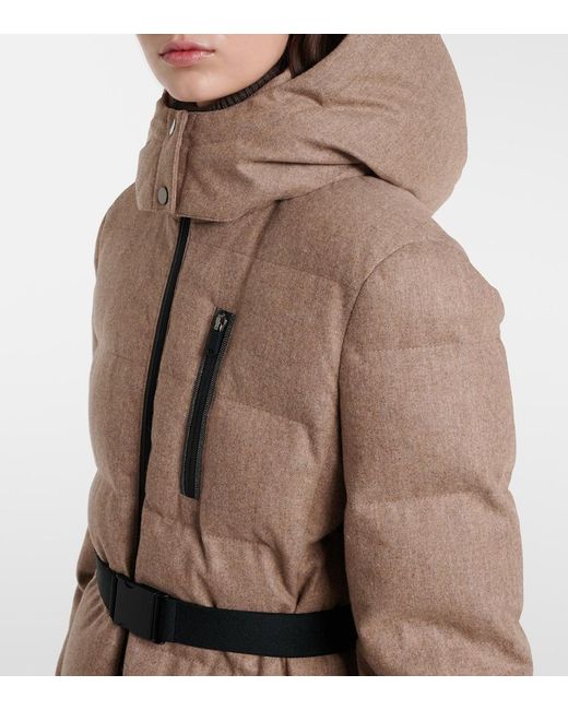 Brunello Cucinelli Natural Virgin Wool Flannel Down Jacket