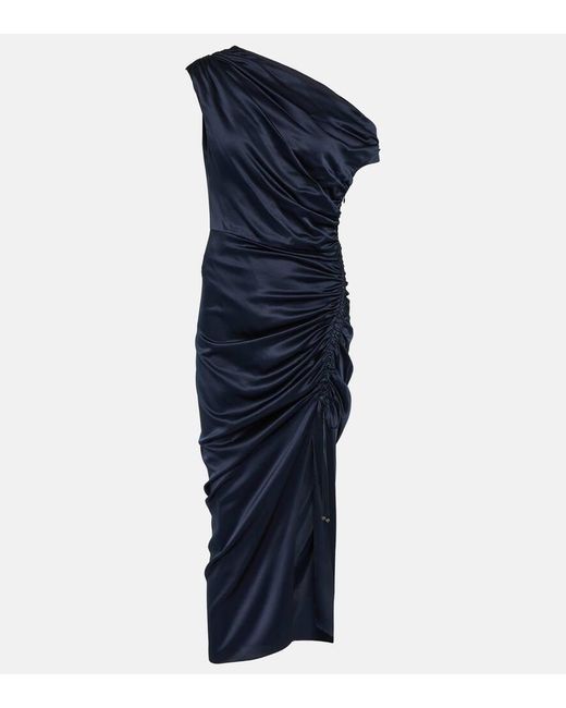 Veronica Beard Blue Kadie Silk Charmeuse Midi Dress
