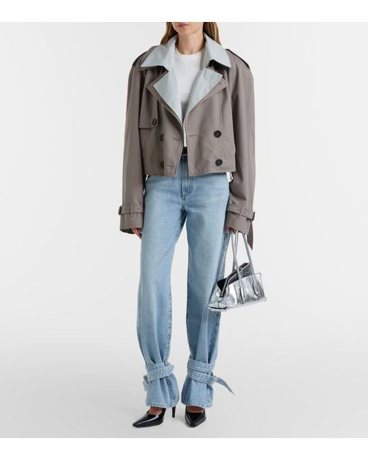 Agolde Blue Cinched Hem Straight Jeans