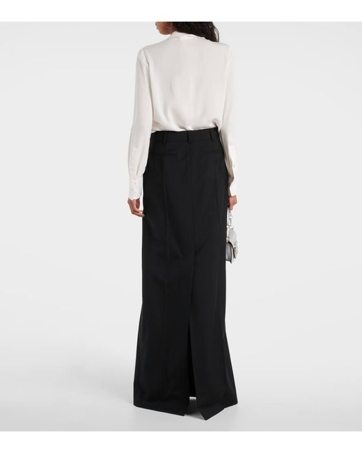 Valentino Black Wool-blend Maxi Skirt