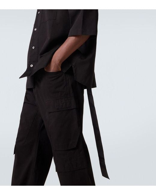 Rick Owens Black Magnum Tommy Oversized Cotton Twill Shirt for men