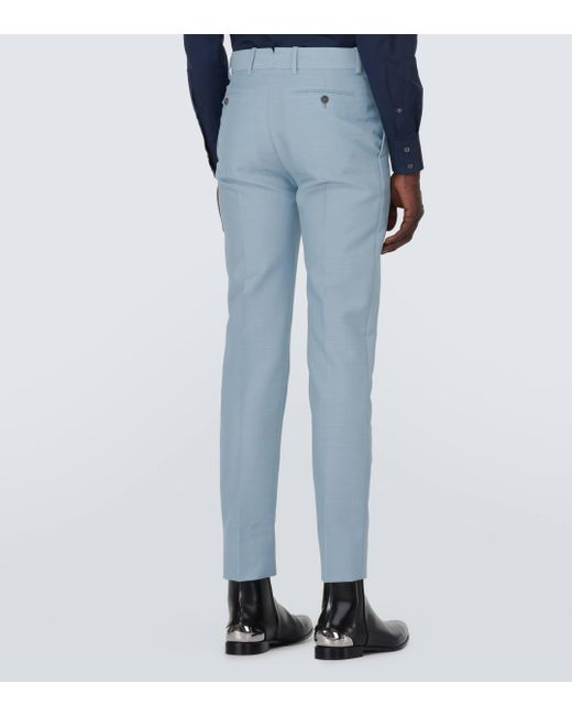 Pantalon de costume en laine vierge Alexander McQueen pour homme en coloris Blue