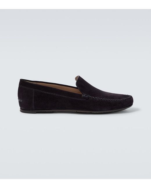 Manolo Blahnik Black Suede Loafers for men