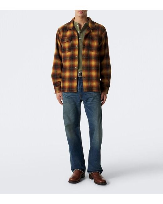 RRL Brown Plaid Wool-Blend Shirt for men