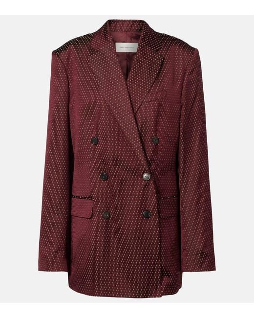 Dries Van Noten Red Polka-Dot Double-Breasted Blazer