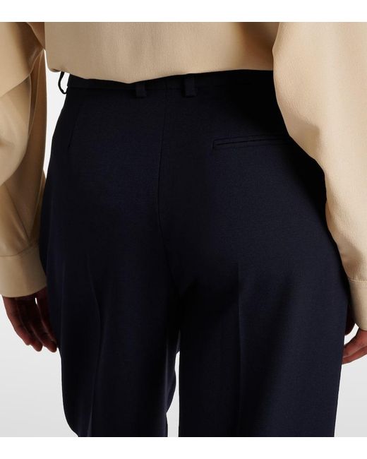 Pantalones Anchos Virgil De Gabardina De Lana The Row de color Blue