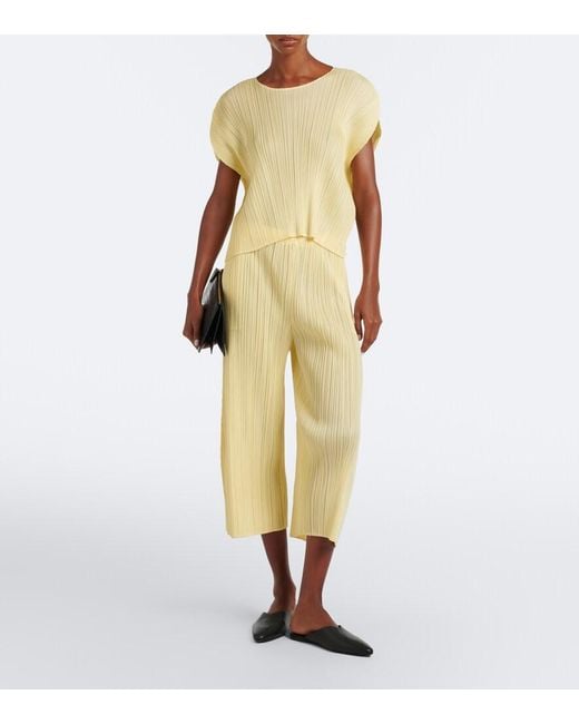 Pleats Please Issey Miyake Yellow Monthly Colors: July Pleated Top