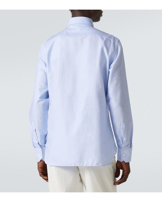 Zegna Blue Cotton Shirt for men