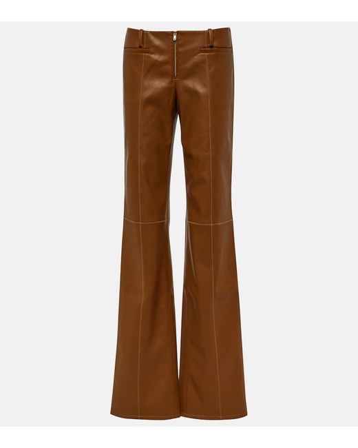 Pantalones rectos Cida de piel sintetica AYA MUSE de color Brown