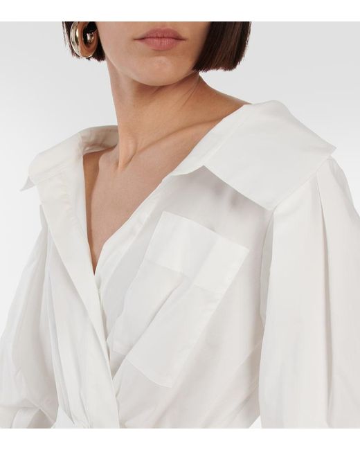 Altuzarra White Kleid Lyddy Aus Einem Baumwollgemisch