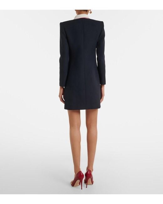 Valentino Blue Crepe Couture Tie-Neck Minidress