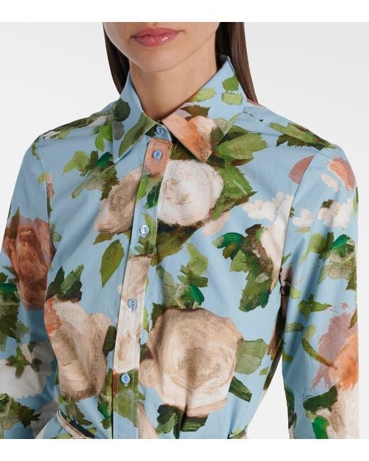 Erdem White Floral Shirt Dress