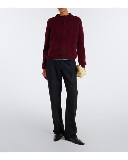 Lisa Yang Red Zirelle Cashmere Mockneck Cardigan