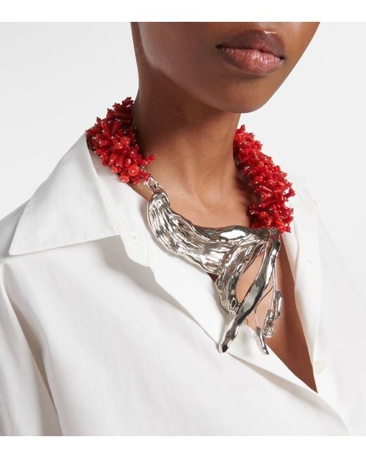 Collana Con Ciondolo di Dries Van Noten in Red