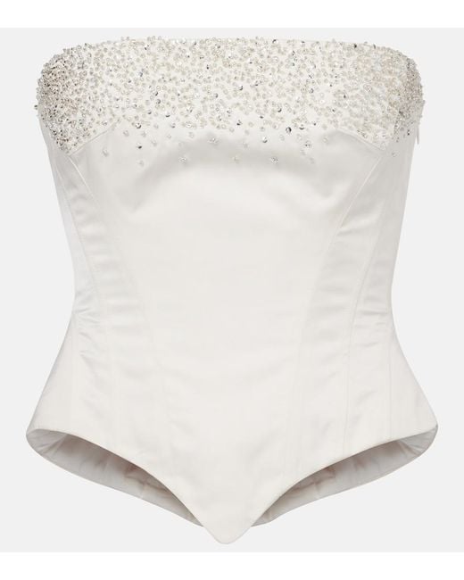 Clio Peppiatt White Evie Beaded Corset