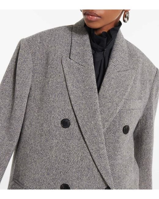 Isabel Marant Gray Double-Breasted Tailored Coat