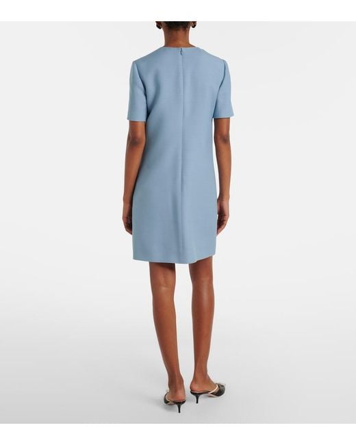 Valentino Blue Crepe Couture Bow-Detail Minidress