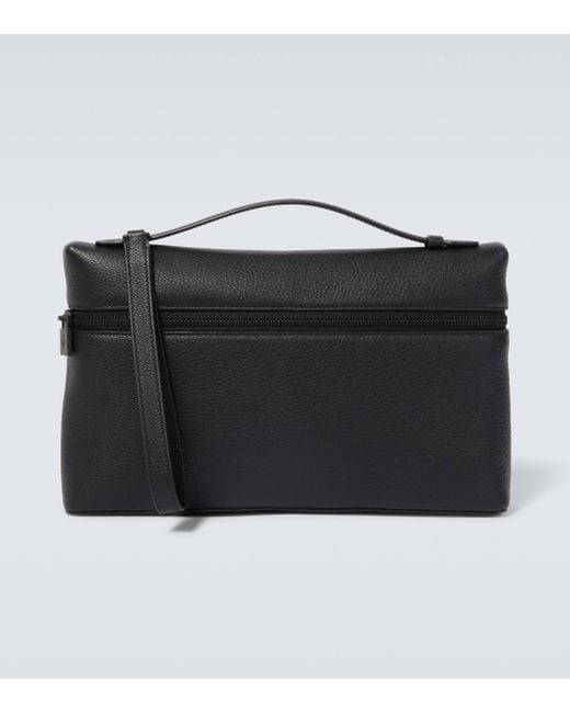 Loro Piana Black Extra Leather Pouch for men