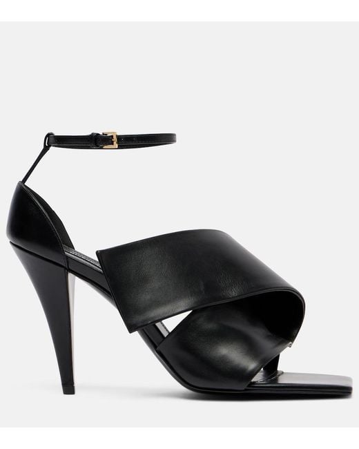 Givenchy Black Sliced Square 95 Leather Sandals