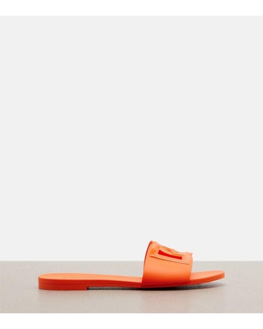 Dolce & Gabbana Orange Dg Rubber Slides
