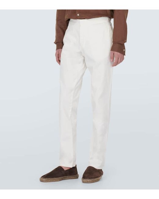 Pantalones rectos Fallon de algodon Orlebar Brown de hombre de color White