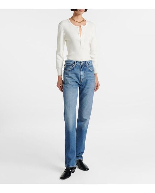 Citizens of Humanity Blue Zurie High-Rise Straight-Leg Jeans