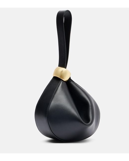 Amanu Black Zambia Small Leather Top-Handle Bag