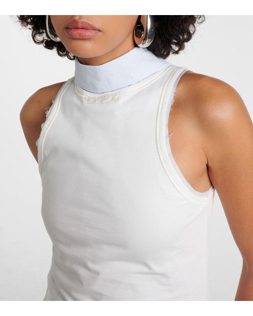 Maison Margiela White Convertible Cotton Top