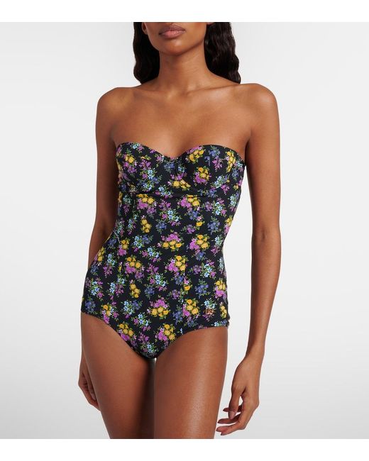 Dolce & Gabbana Black Floral Swimsuit