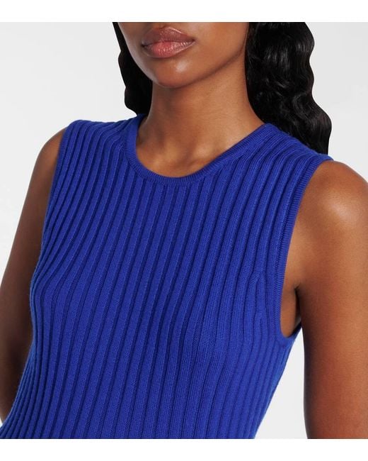Gabriela Hearst Blue Meier Wool And Cashmere Midi Dress