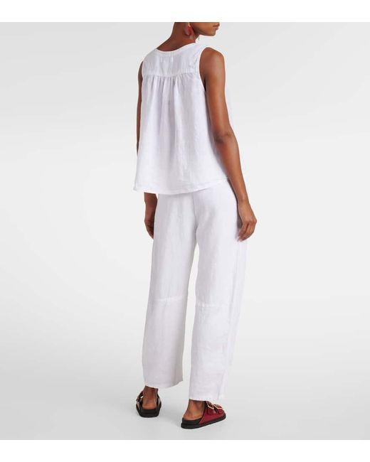 Velvet White Tacy Linen Top