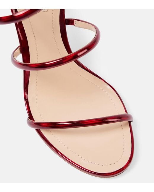 Rene Caovilla Pink Cleo 105 Mirrored Leather Sandals