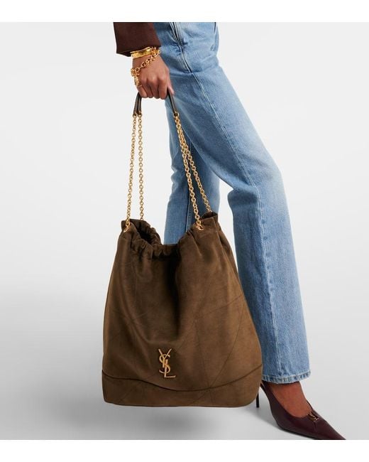 Saint Laurent Brown Jamie Cassandre Large Suede Shoulder Bag