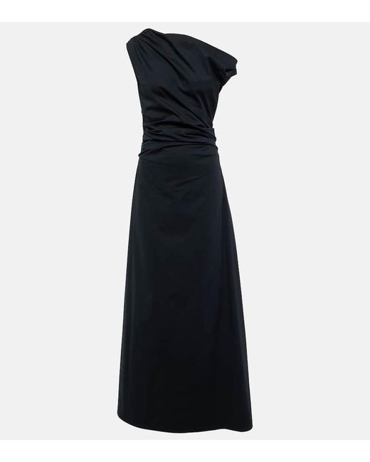 Staud Blue Maxi Phare Cotton Poplin Gown
