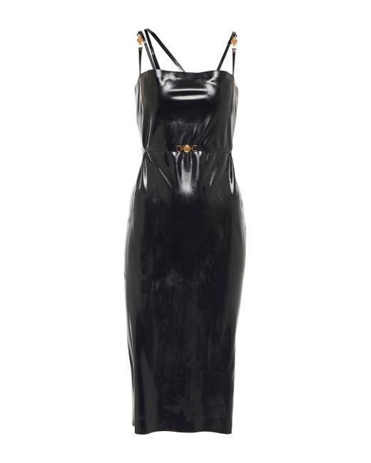 Versace Medusa Latex Midi Dress in Black Lyst UK