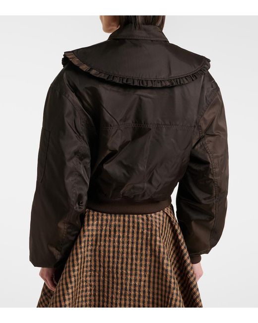 Ganni Brown Duchess Bomber Jacket