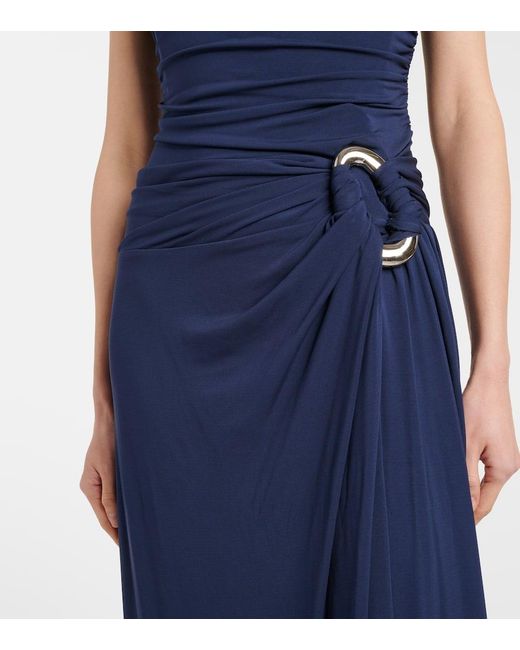 Abito Lungo Emma Con Ruches di Jonathan Simkhai in Blue
