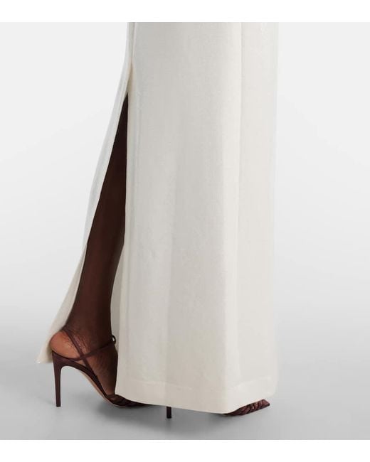 Vestido De Fiesta De Jersey Con Lentejuelas Oscar de la Renta de color White