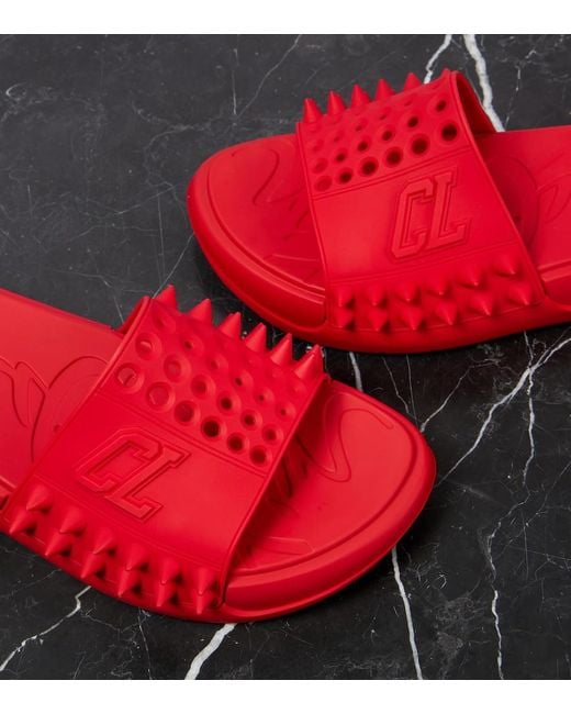 Christian Louboutin Red Take It Easy Slides