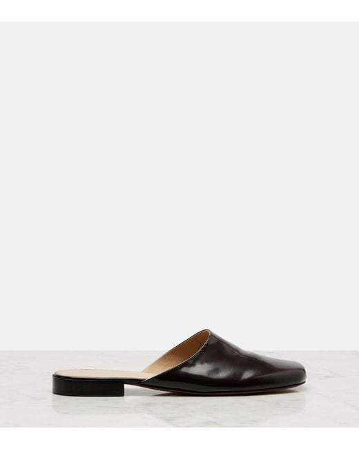 The Row Black Penelope Leather Mules