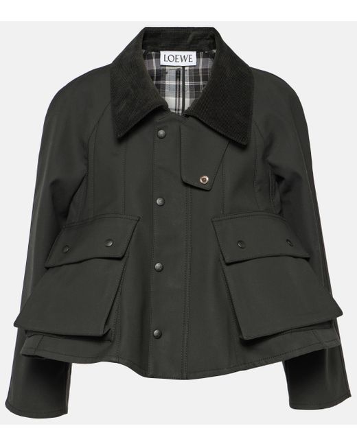 Loewe Black Trapeze Waxed Cotton Jacket