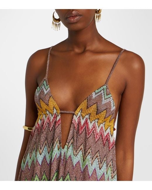 Missoni White Zigzag Lame Beach Dress