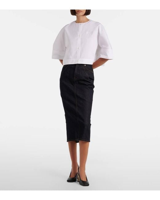 Falda Midi De Denim Givenchy de color Black