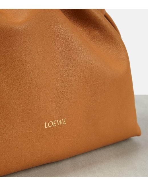 Loewe Brown Flamenco Large Leather Clutch