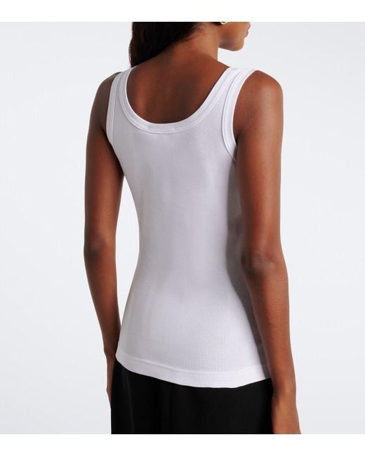 Dolce & Gabbana White Logo Cotton Tank Top