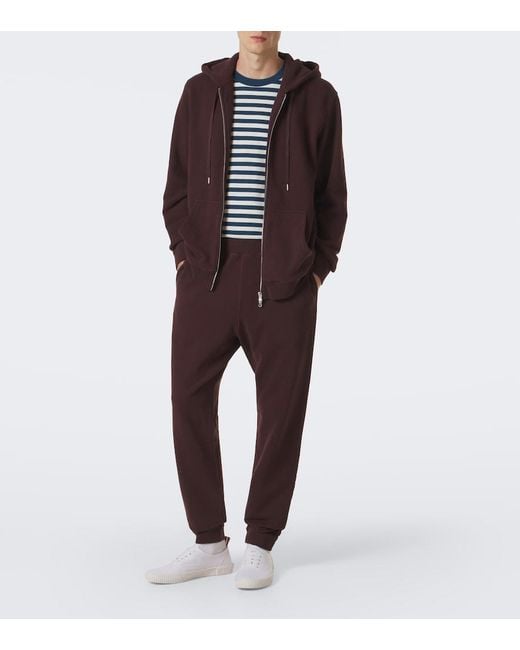 Sunspel Purple Loopback Cotton Sweatpants for men